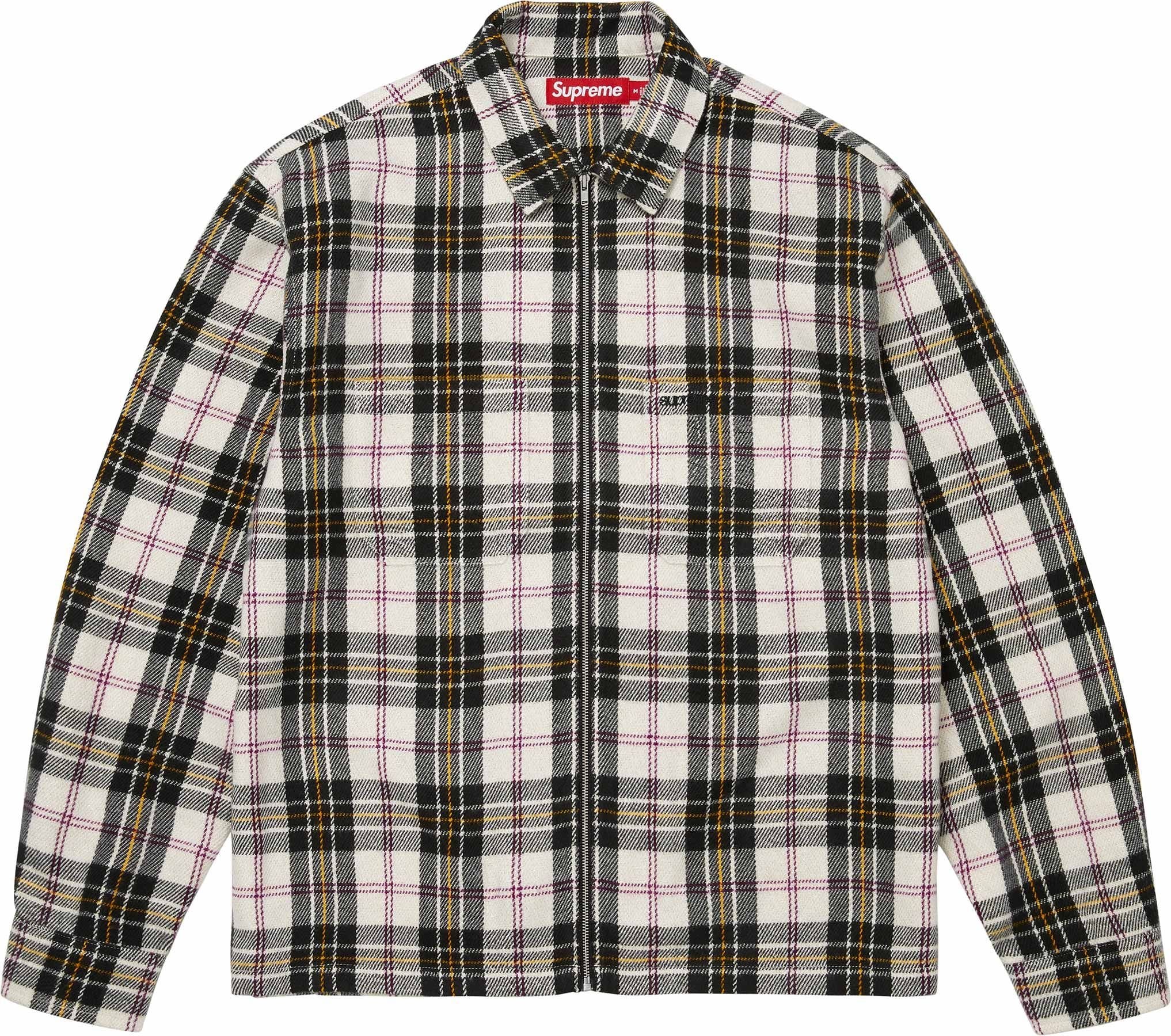 Metallic Flannel Zip Up Shirt view 2